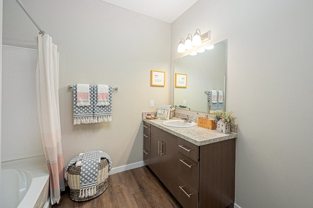 a bathroom with a sink and a toilet and a mirror