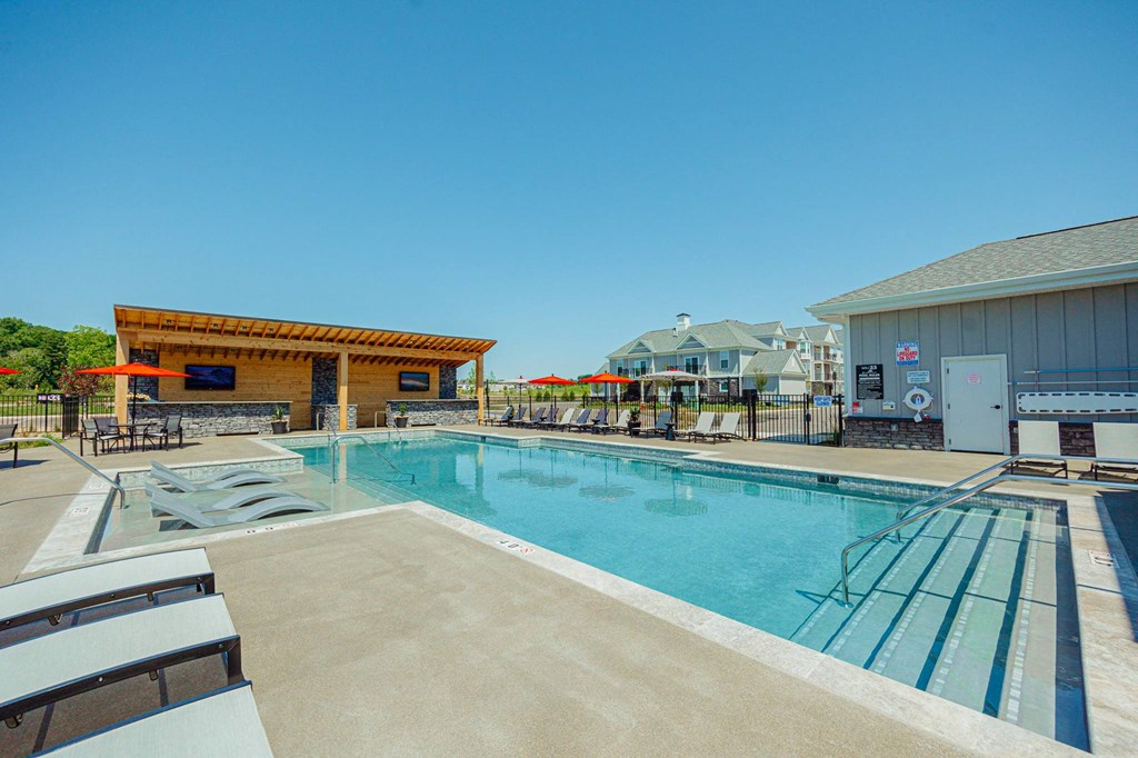 the swimming pool at our apartments