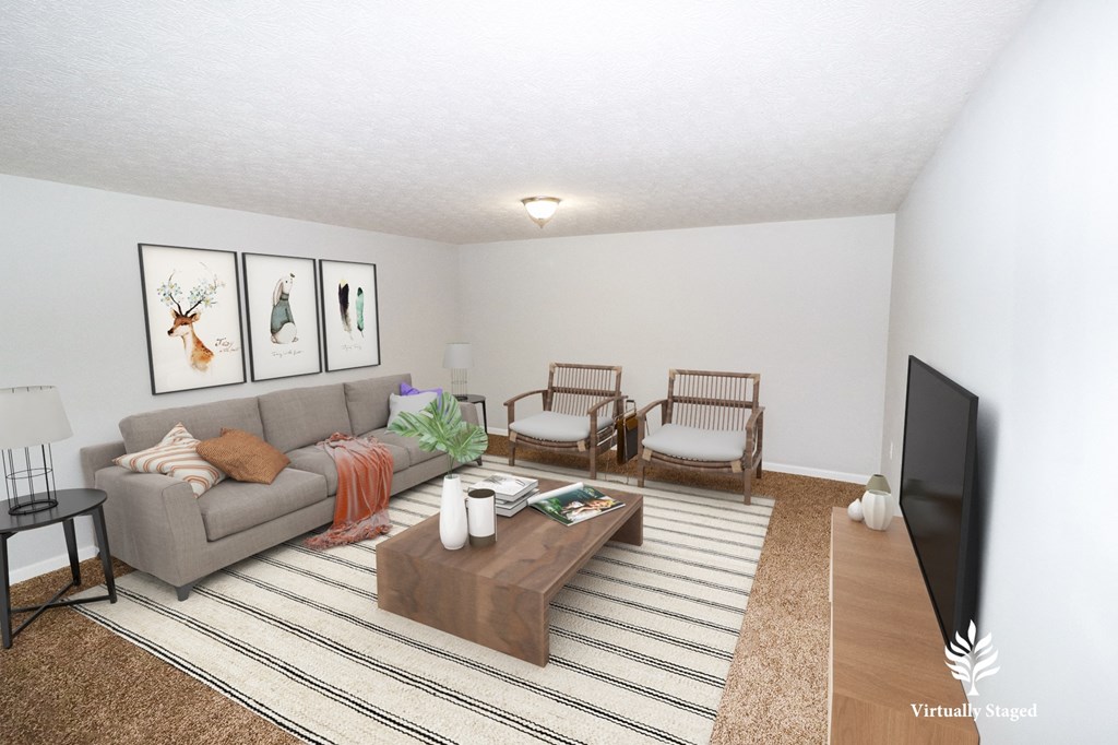 Finished basement at Olentangy Reserve Apartments in Olentangy School District in Lewis Center