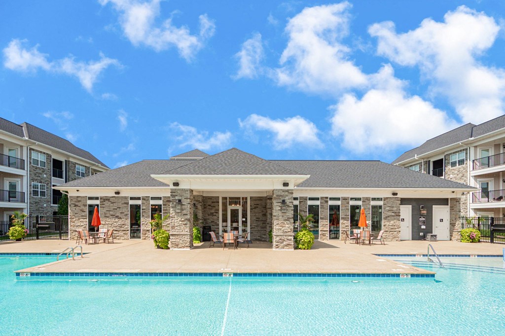 the residences at the crossings apartments pool and building