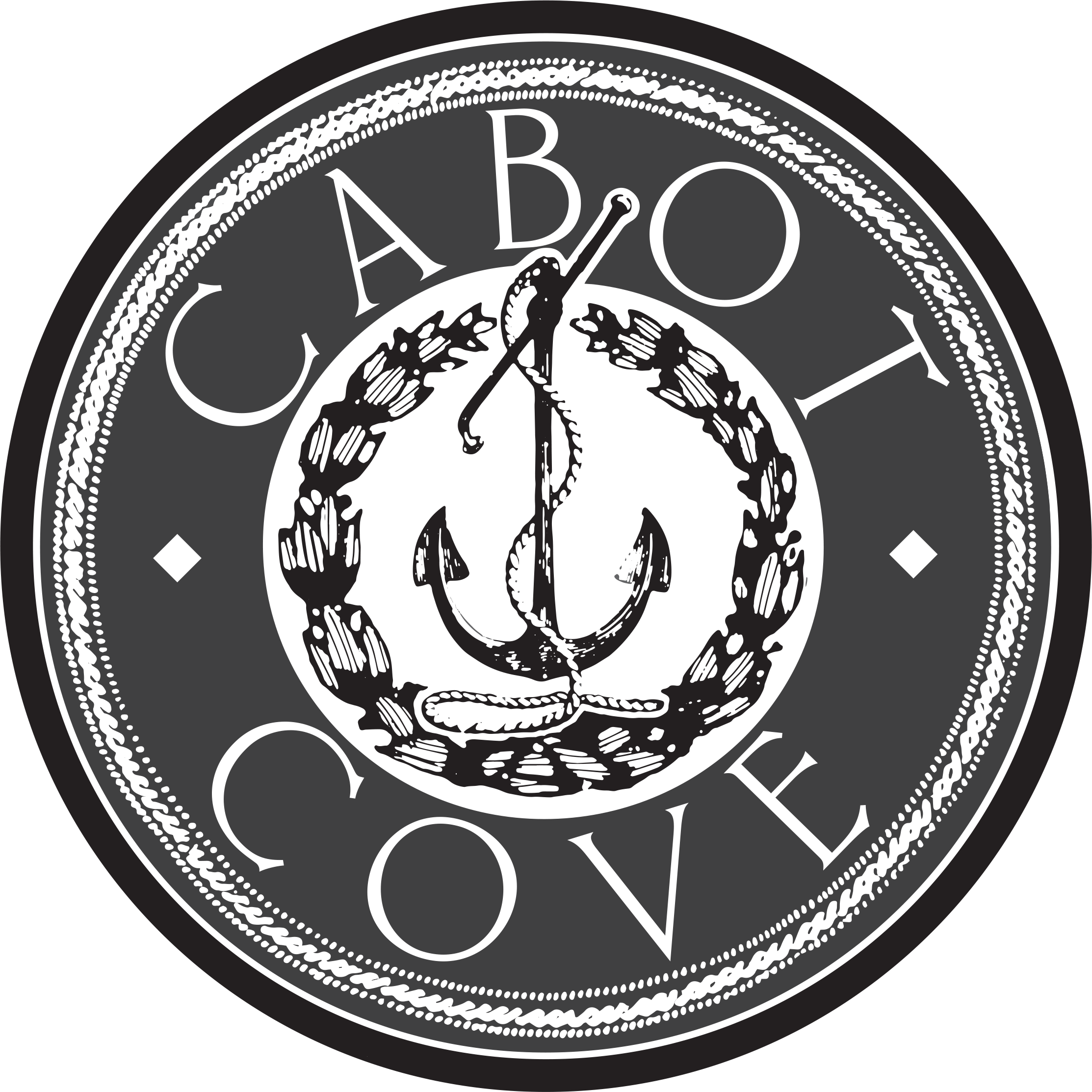 a logo for a coffee shop with an anchor in the middle of a circle