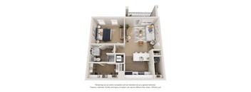 The Chestnut Floor Plan at Club at Woodside Apartments in Marysville, OH