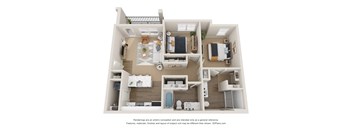 The Maple Floor Plan at Club at Woodside Apartments in Marysville, OH