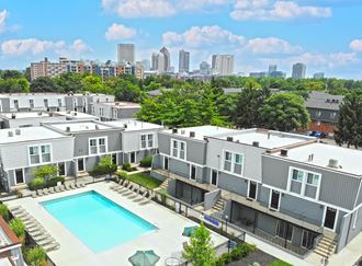 Pool Overview at Sonnenblick Apartments in Short North, Victorian Village, and Grandview Ohio