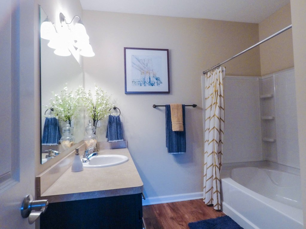 this is a photo of the bathroom in a 1 bedroom apartment at deer hill apartments in c