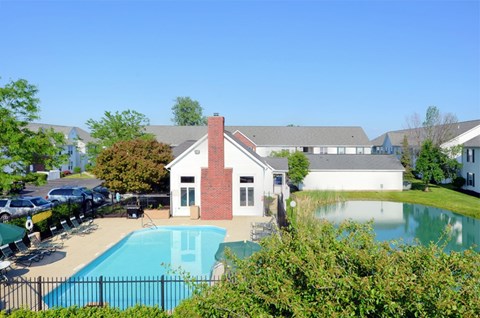 A house with a pool in the backyard.