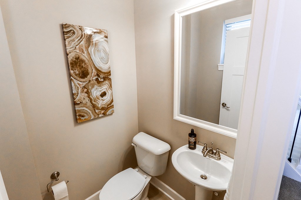 Bathroom at The Strand Luxury 2 bedroom townhomes in Grove City Ohio near Columbus