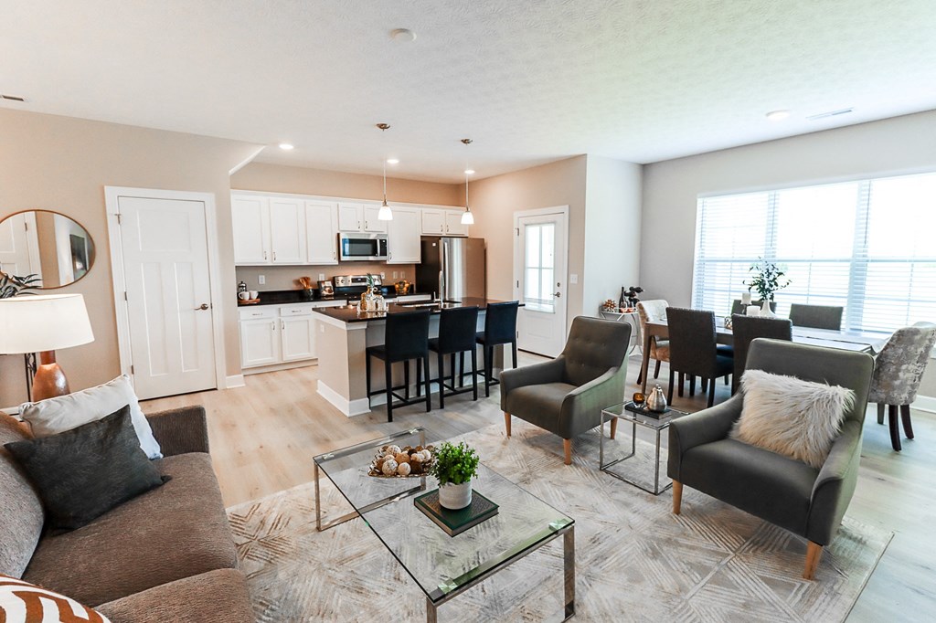 Modern Kitchen at The Strand Luxury 2 bedroom townhomes in Grove City Ohio near Columbus