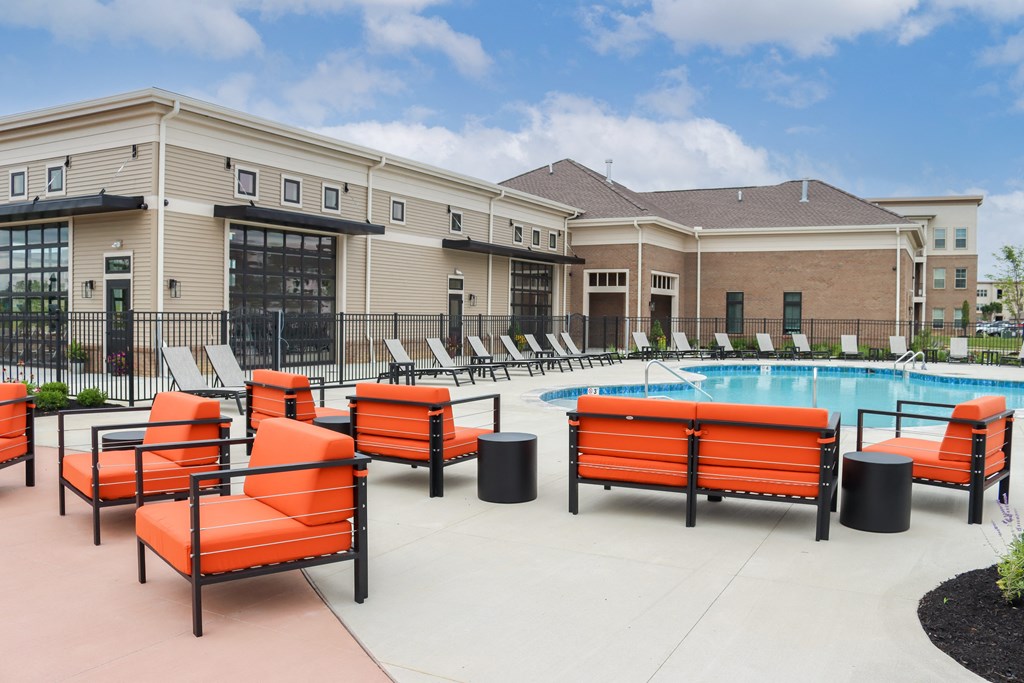Saltwater Pool at The Strand Luxury 2 bedroom townhomes in Grove City Ohio near Columbus