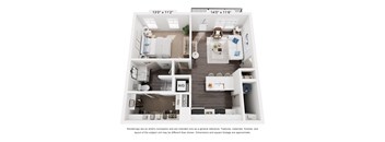 The Derby 1 Bedroom Apartment Floor Plan at Keeneland Place in Grove City Ohio