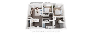 The Belmont 2 Bedroom Apartment Floor Plan at Keeneland Place in Grove City Ohio