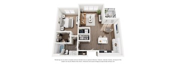 The Avery 1 Bedroom Apartment Floor Plan at Lawrence Square Apartments