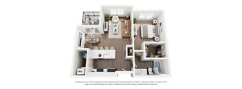 The Britton 1 Bedroom Apartment Floor Plan at Lawrence Square Apartments
