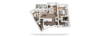 The Cosgray 1 Bedroom Apartment Floor Plan at Lawrence Square Apartments