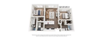 The Hayden 2 Bedroom Apartment Floor Plan at Lawrence Square Apartments