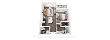 The Scioto 1 Bedroom Apartment Floor Plan at Lawrence Square Apartments