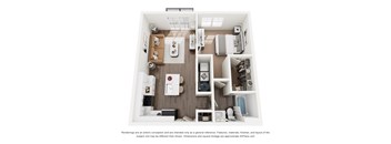 The Tuttle 1 Bedroom Apartment Floor Plan at Lawrence Square Apartments