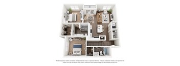 The Wilcox 2 Bedroom Apartment Floor Plan at Lawrence Square Apartments