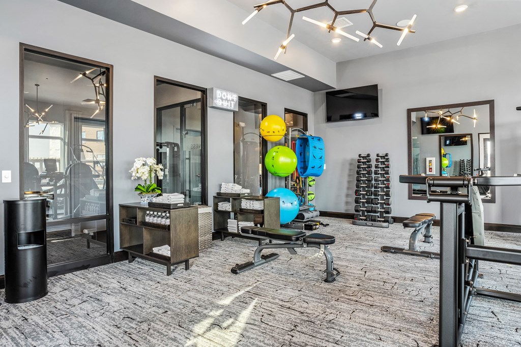 Fitness Center Gym at Northstar Flats Apartments in Sunbury, OH