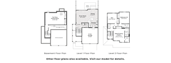 three floor plans of different floor plans for a house