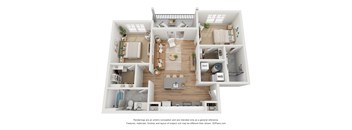 The Catherine 2 Bedroom Apartment Floor Plan at Retreat at Mount Vernon