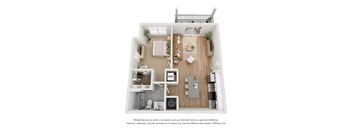 The Chestnut 1 Bedroom Apartment Floor Plan at Retreat at Mount Vernon