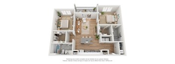 The Mulberry 2 Bedroom Apartment Floor Plan at Retreat at Mount Vernon