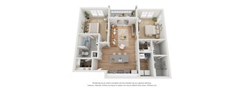 The Phillips 2 Bedroom Apartment Floor Plan at Retreat at Mount Vernon