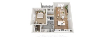 The Gambier Floor Plan at Retreat at Mt. Vernon Apartments