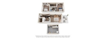 A set of three images showing different floor plans of a house.