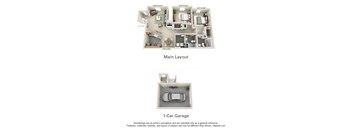 The Carrington I 2 Bedroom Apartment Floor Plan at Albany Glen