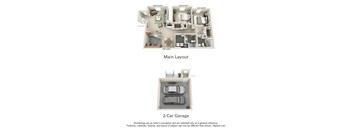 The Carrington II 2 Bedroom Apartment Floor Plan at Albany Glen