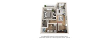 The Cooper 1 Bedroom Floor Plan