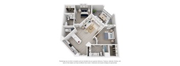 The Jupiter 2 Bedroom Apartment Floor Plan at The Galaxy at Polaris