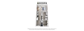 The Mercury Studio Apartment Floor Plan at The Galaxy at Polaris
