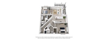 The Saturn 2 Bedroom Apartment Floor Plan at The Galaxy at Polaris