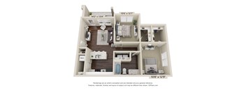 The Hyde 2 Bedroom Floor Plan