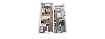 The Orion 1 Bedroom Floor Plan