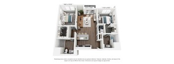 The Uptown 2 Bedroom Apartment Floor Plan at The Retreat at Marysville