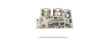 The Wickham I 2 Bedroom Apartment Floor Plan at Albany Glen