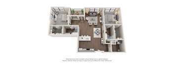 The Grande Jatte 2 Bedroom Apartment Floor Plan at Residences at Topiary Park