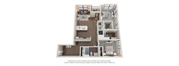 The Sunday 2 Bedroom Apartment Floor Plan at Residences at Topiary Park
