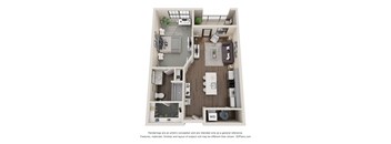 The Topiary 1 Bedroom Apartment Floor Plan at Residences at Topiary Park
