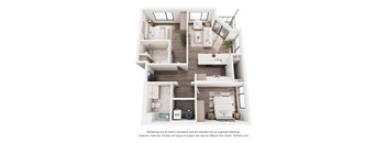The Wright 2 Bedroom Apartment Floor Plan at Webster Station Flats in Dayton Ohio
