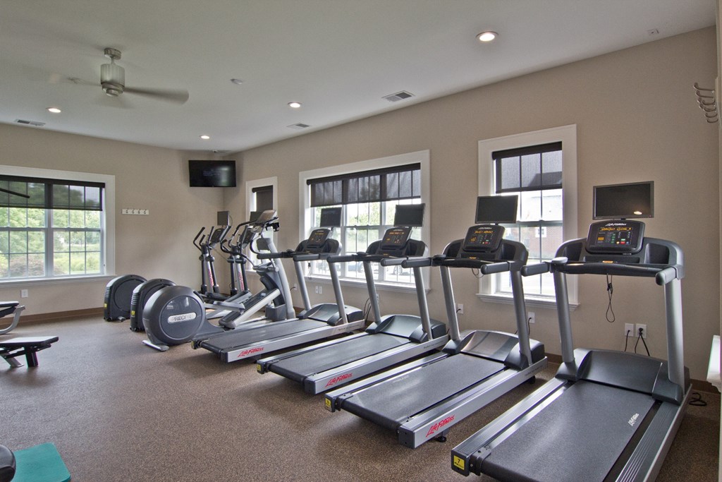 Treadmills inside fitness gym