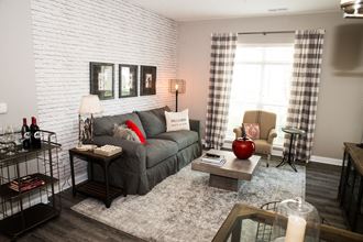 Living Room at Landmark Lofts Apartments in Hilliard Ohio