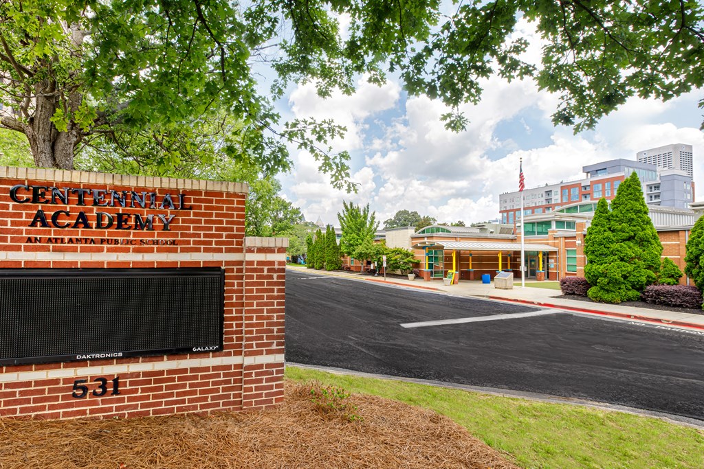 A brick sign that says Centerline Academy on it.