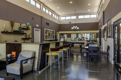 Modern club house for residents at Ashley Collegetown in Atlanta, Georgia