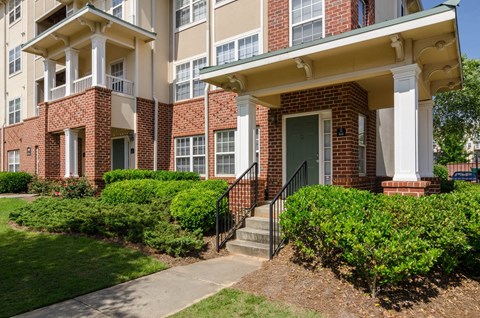 Beautiful brick steps leading up to apartment enterance at Ashley Collegetown in Atlanta, Georgia