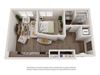 1x1 Floor Plan 1 bedroom 1 bathroom apartment at Ashley Union Station in Denver, Colorado